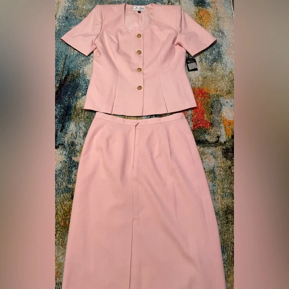 ❇️NWT❇️Women’s Pink 2 piece Le Suit Size 14 - Picture 2 of 6